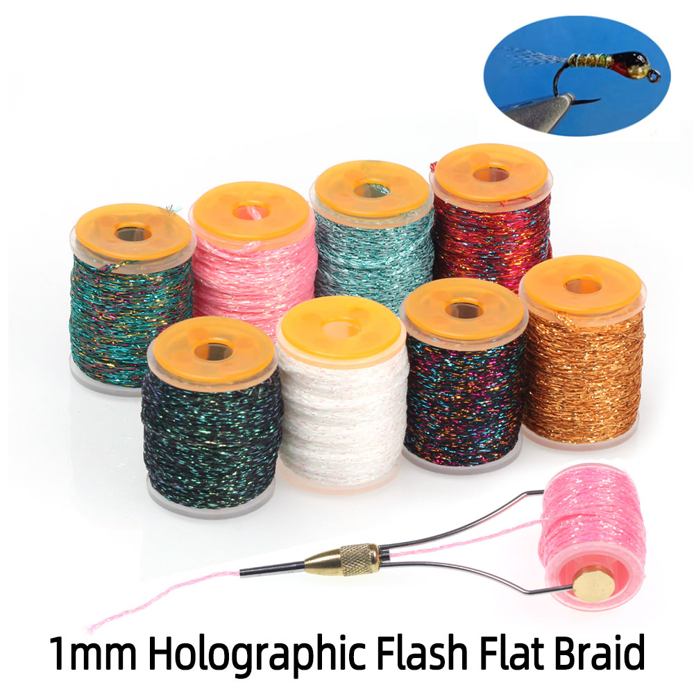 Fishing Equipment Bundle - 10 m/Spule, 1 mm, holografischer Flash-Flachgeflechtfaden,