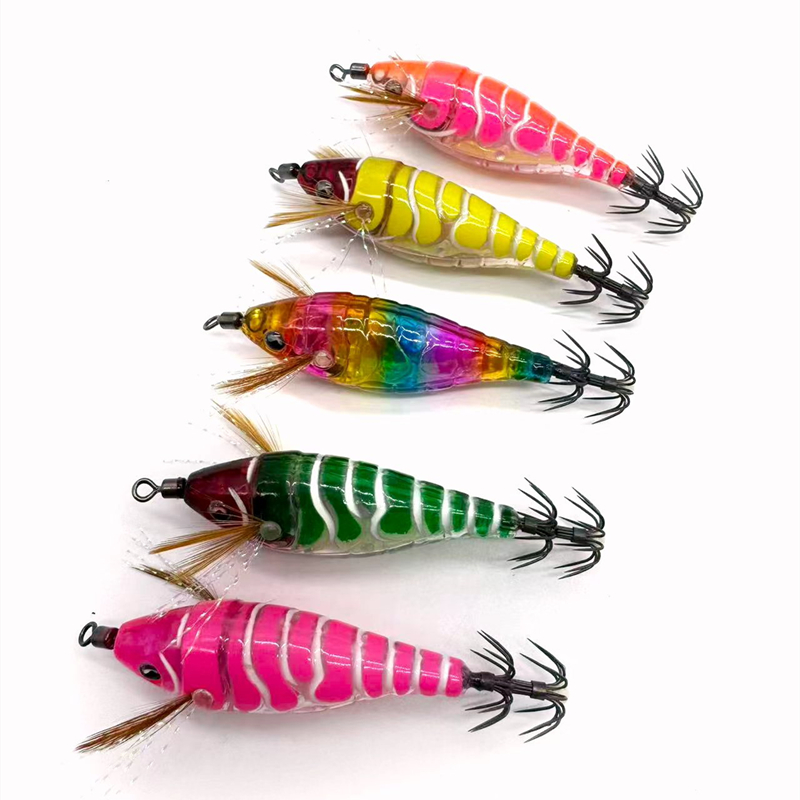 Fishing Equipment Japan - Leuchtender hölzerner Garnelen-Tintenfisch EGI-Jig Vertikaler Jigging-Köder