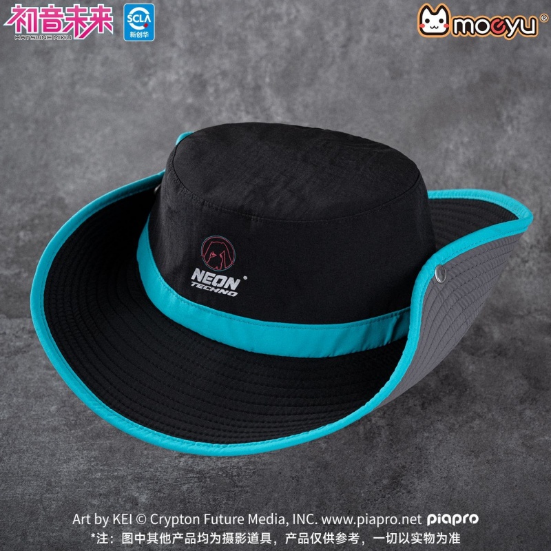 Fishing Equipment For Beginners - Moeyu Hatsune Miku Fischerhut, Neon-Elektronik-Musik-Serie, Anime-Peripherieartikel,