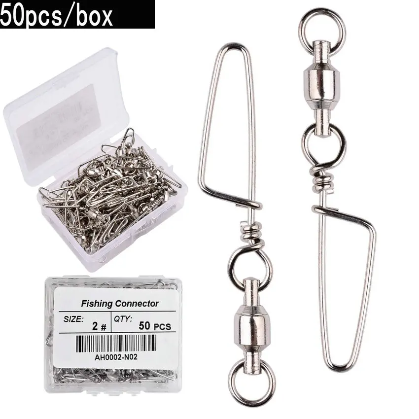 Fishing Equipment Storage - 50 Stück Angel-Kugellager-Wirbel mit Coastlock Snap