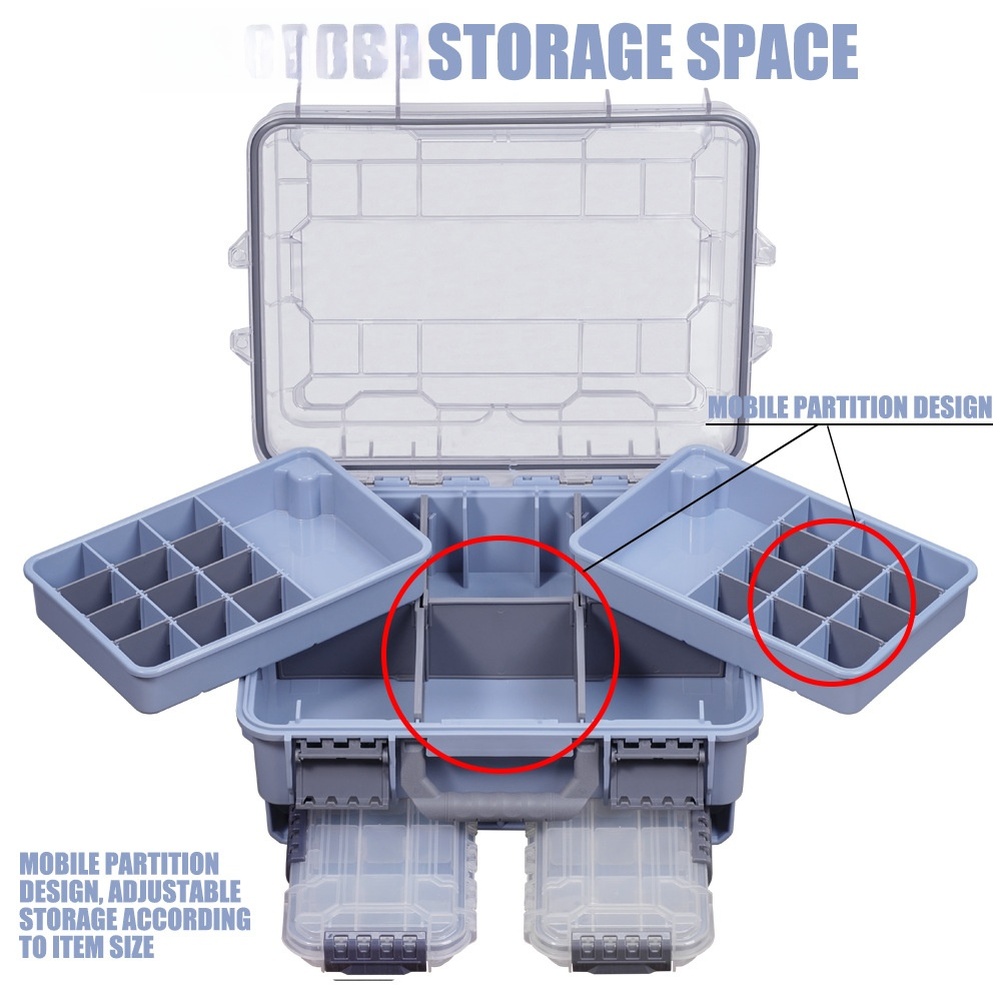 1pc Wasserdichte Doppel Schich – Fishing Equipment Storage Bewertung und Preis