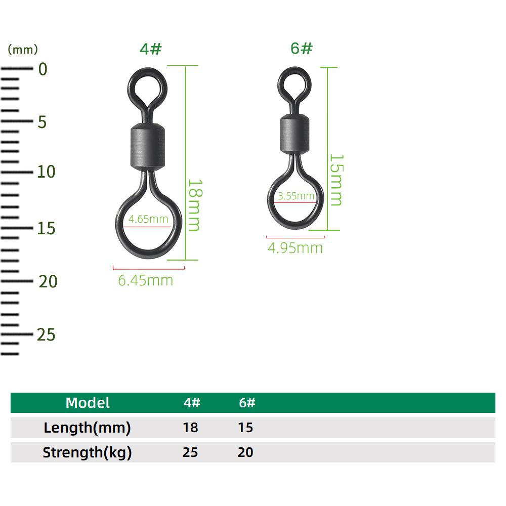 100 Stück Karpfenangel-Wirbel  – Fishing Equipment Hook Bewertung und Preis
